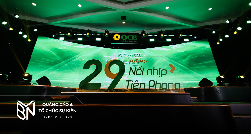 Không gian sinh nhật OCB 29 năm do BVN thực hiện