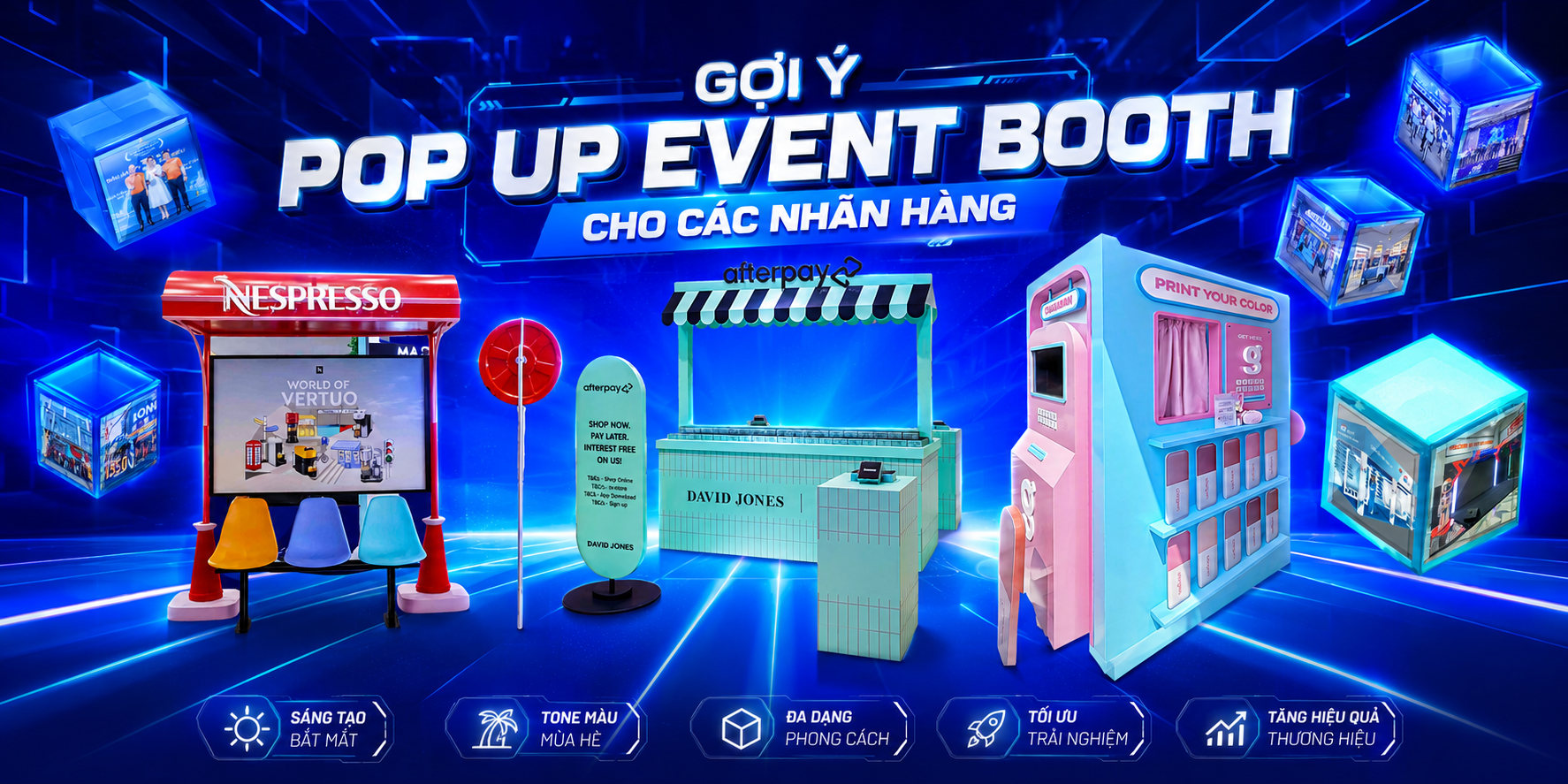 Booth Sự Kiện Pop-Up: Gợi Ý Thi Công Tông Màu Mùa Hè