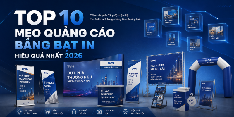 TOP 10 MẸO QUẢNG CÁO HIỆU QUẢ BẰNG BẠT IN ẤN TỐI ƯU NHẤT 2026